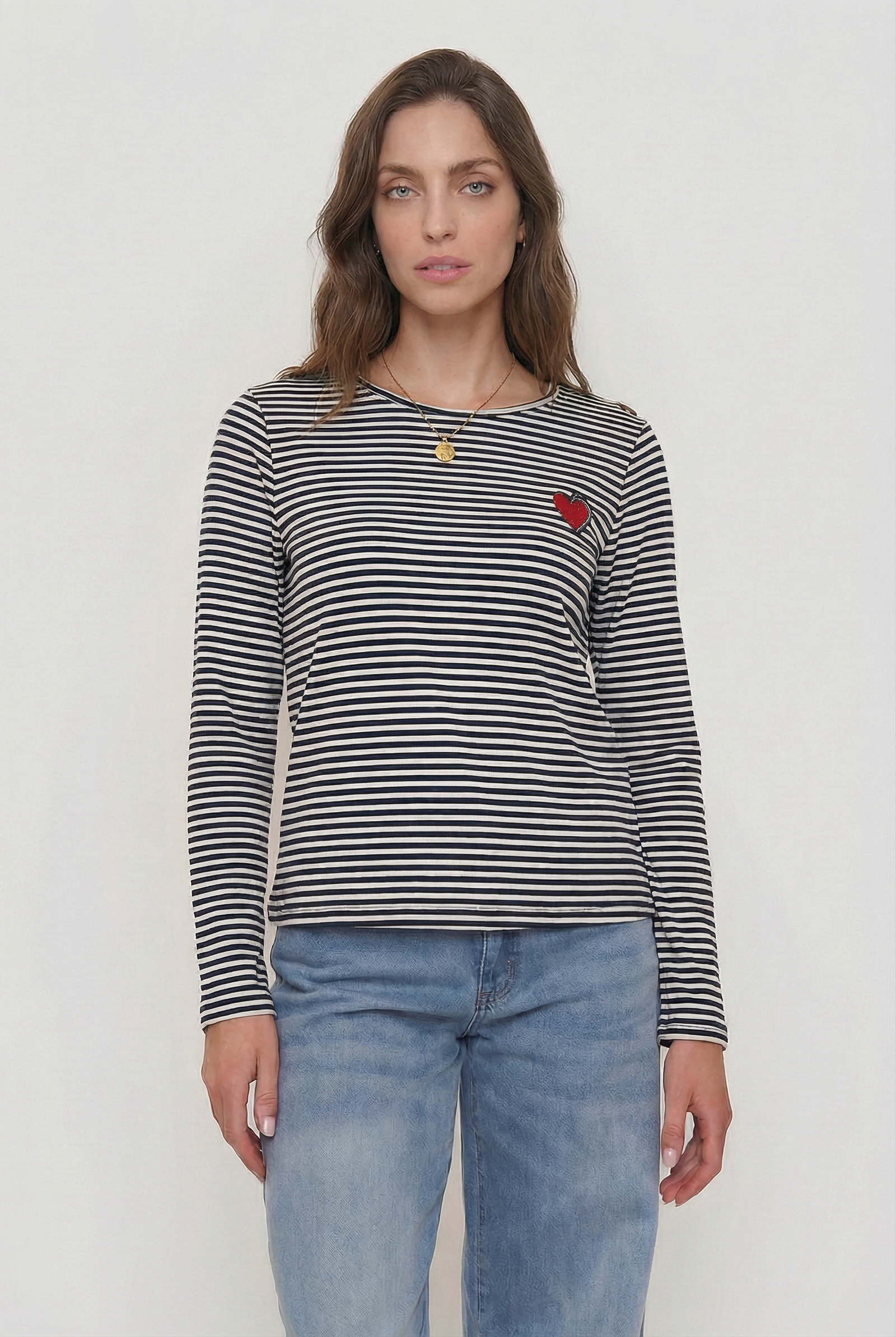Polera Corazón Rayas