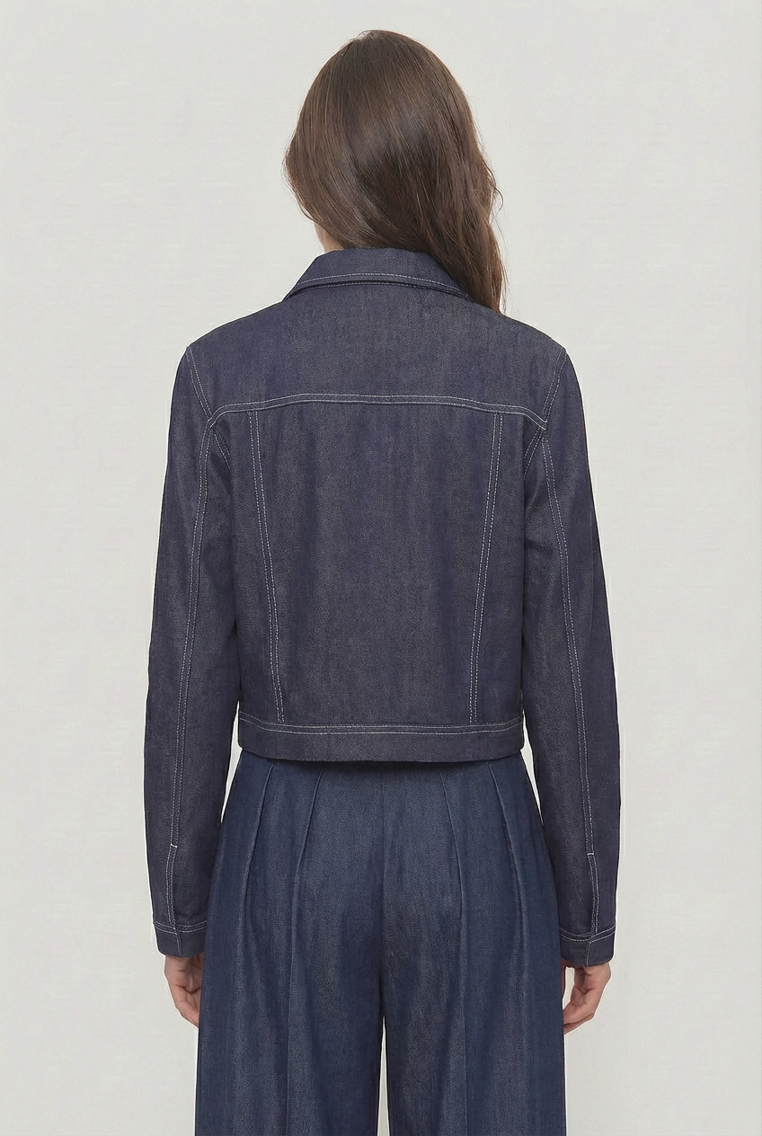 Chaqueta Denim Crop Forrada