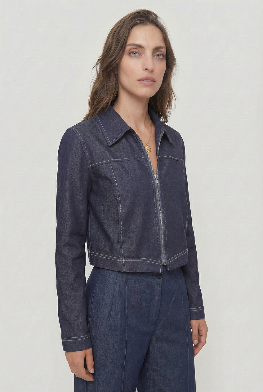 Chaqueta Denim Crop Forrada