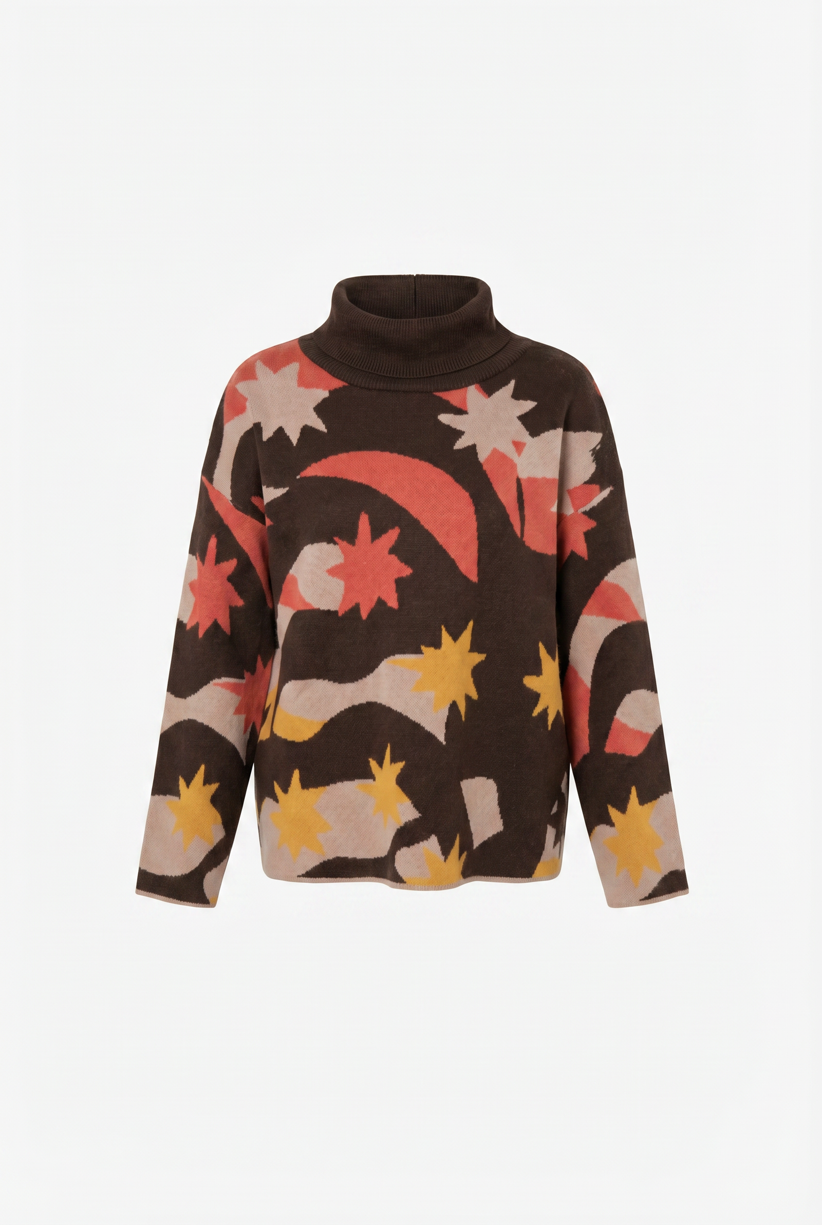 Chaleco Tejido Cuello Alto con Diseño