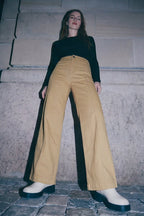 Jeans Wide Leg Tiro Alto Elasticado