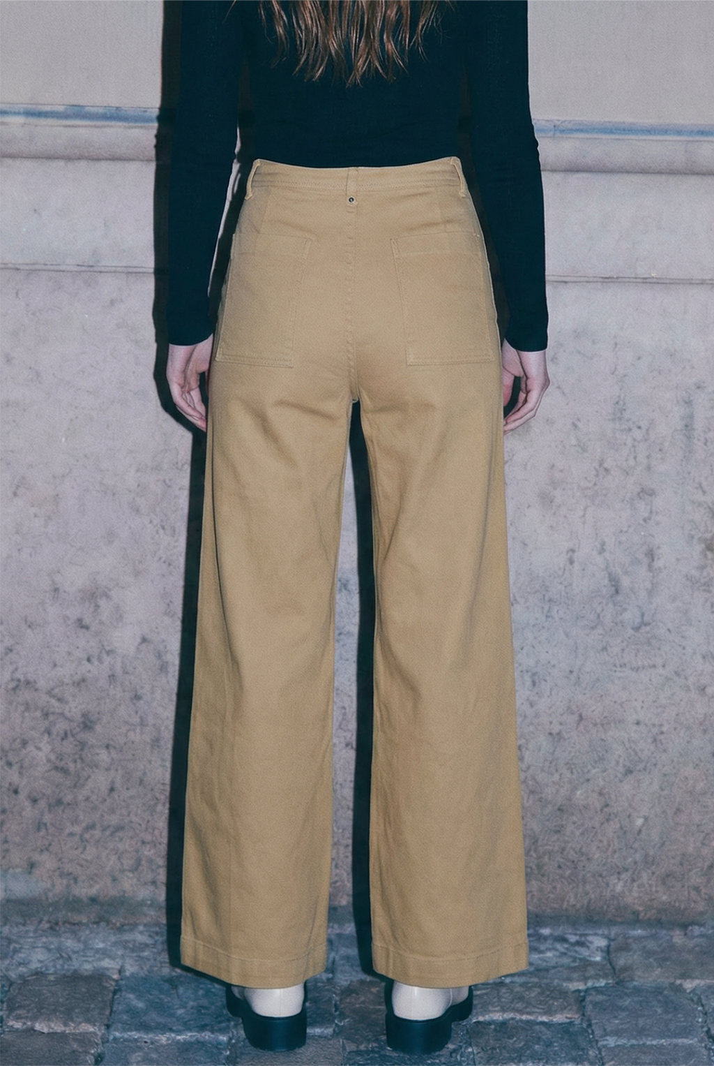 Jeans Wide Leg Tiro Alto Elasticado