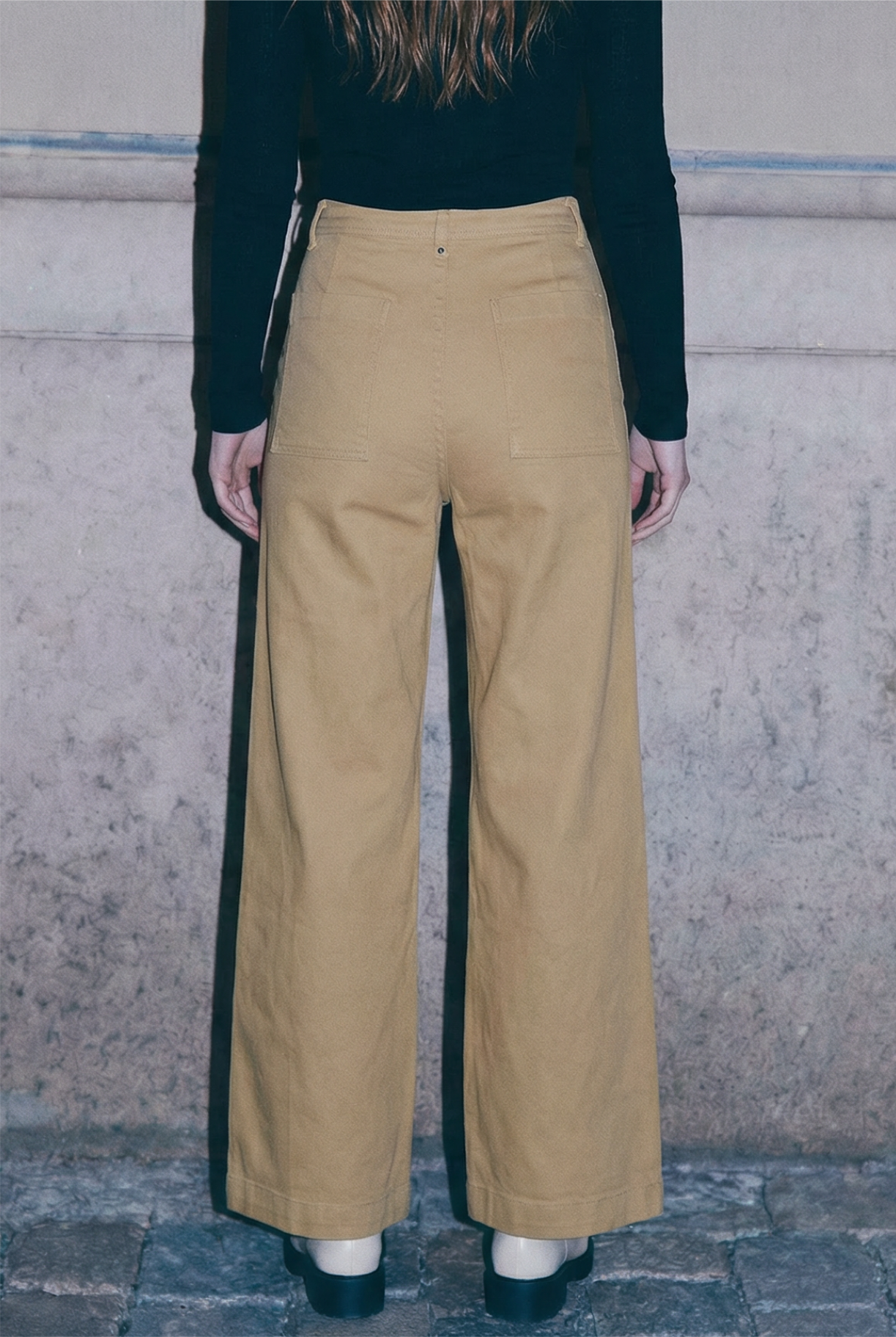 Jeans Wide Leg Tiro Alto Elasticado