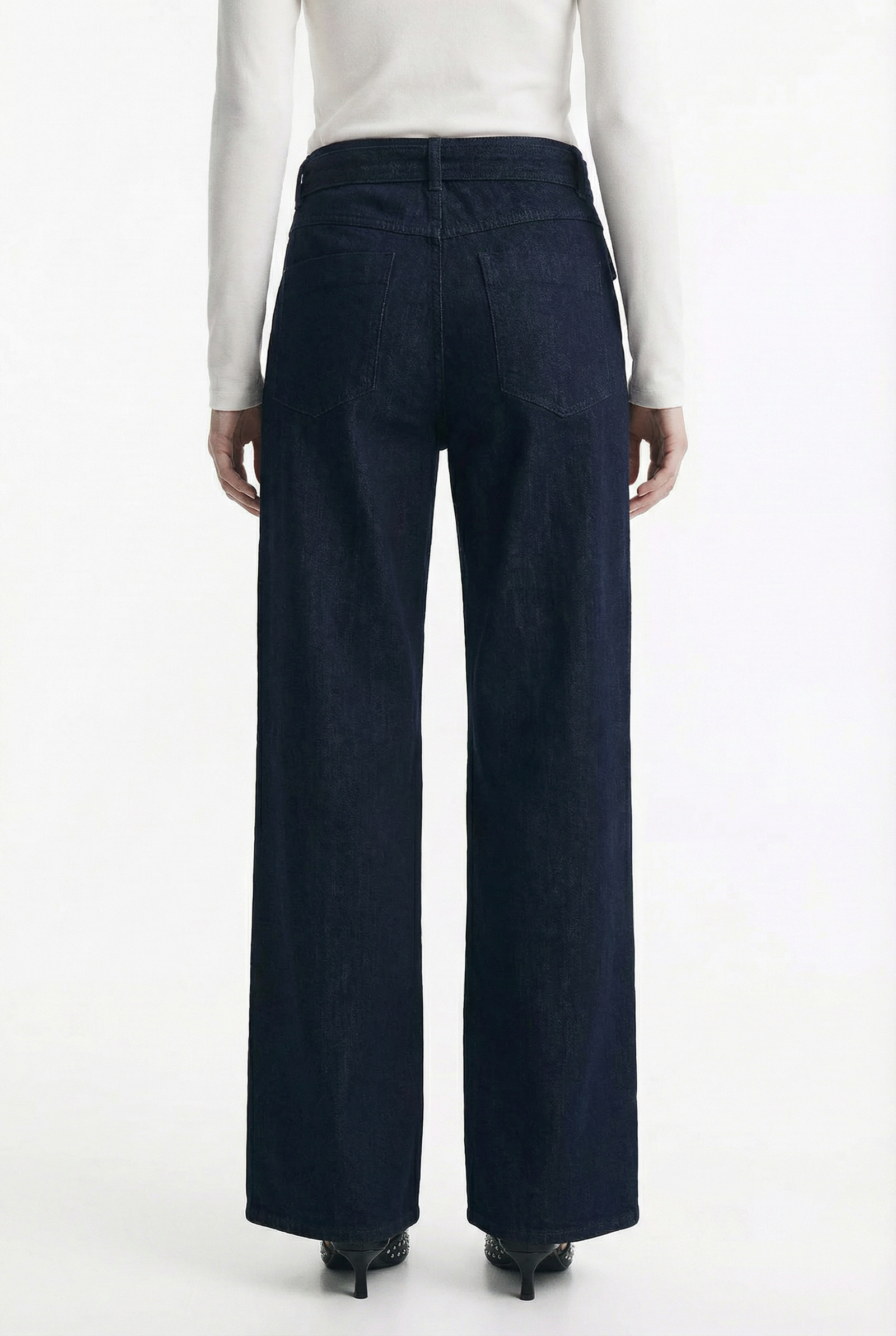 Pantalón Wide Leg con Cinturón Incorporado