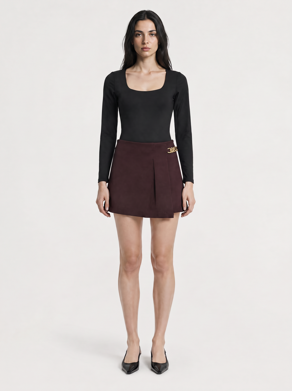 Falda Short Cruzada con Cadena