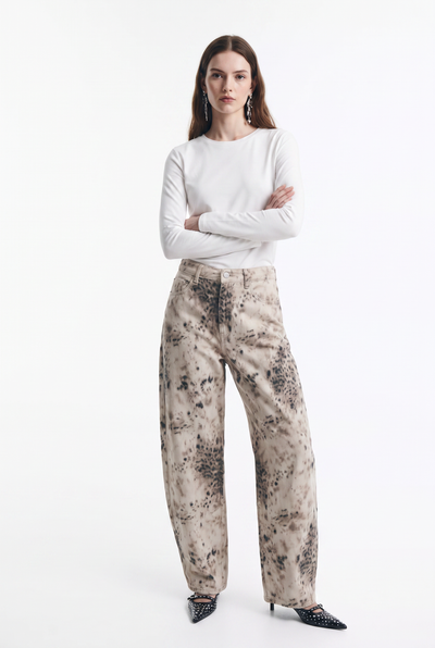 Jeans Baggy de Tiro Alto Print Bambi