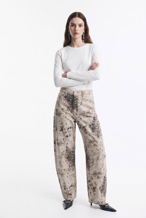 Jeans Baggy de Tiro Alto Print Bambi