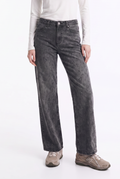Jeans Elasticados de Tiro Alto con Strass Animal Print