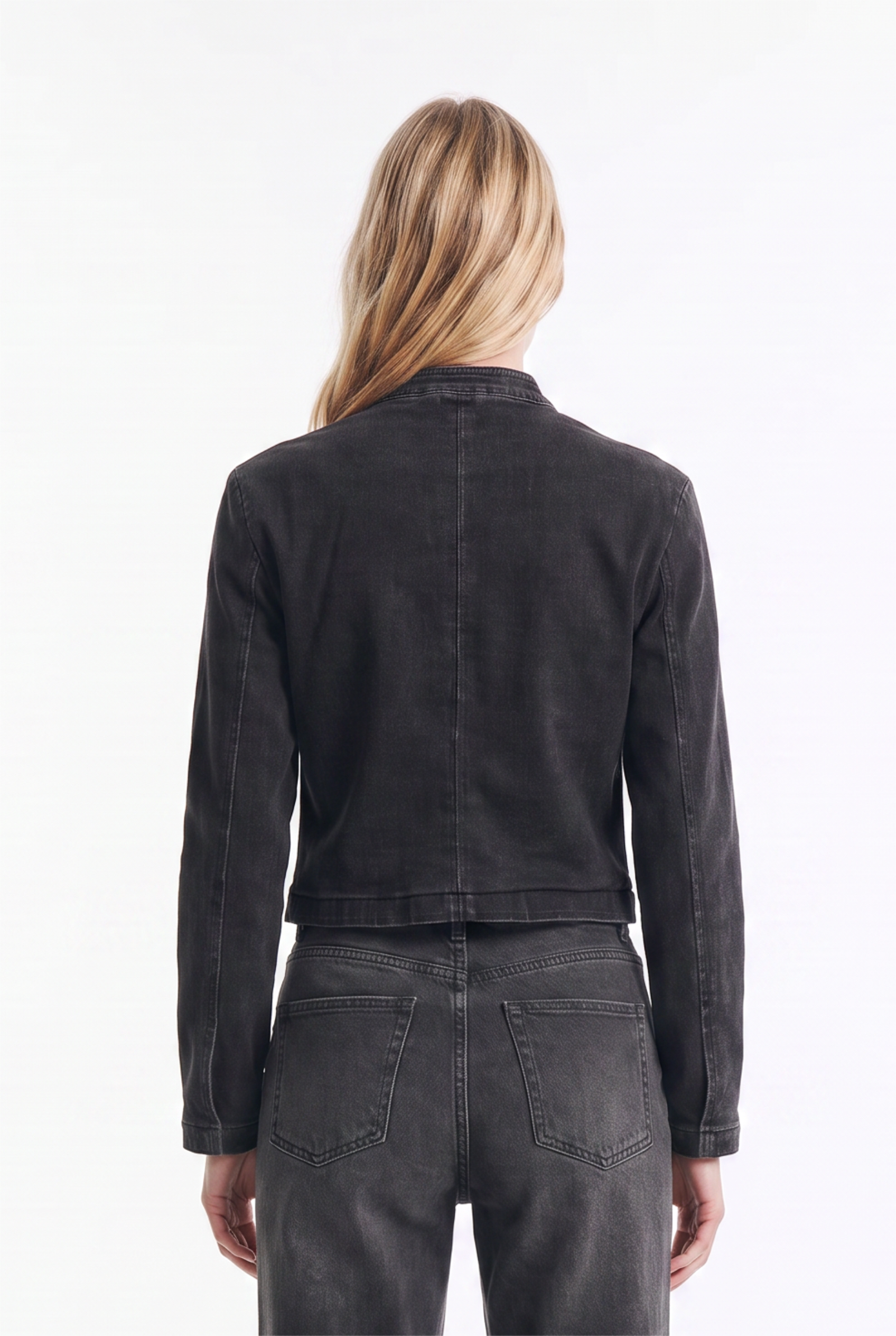 Chaqueta Estilo Napoleón de Denim Elástico