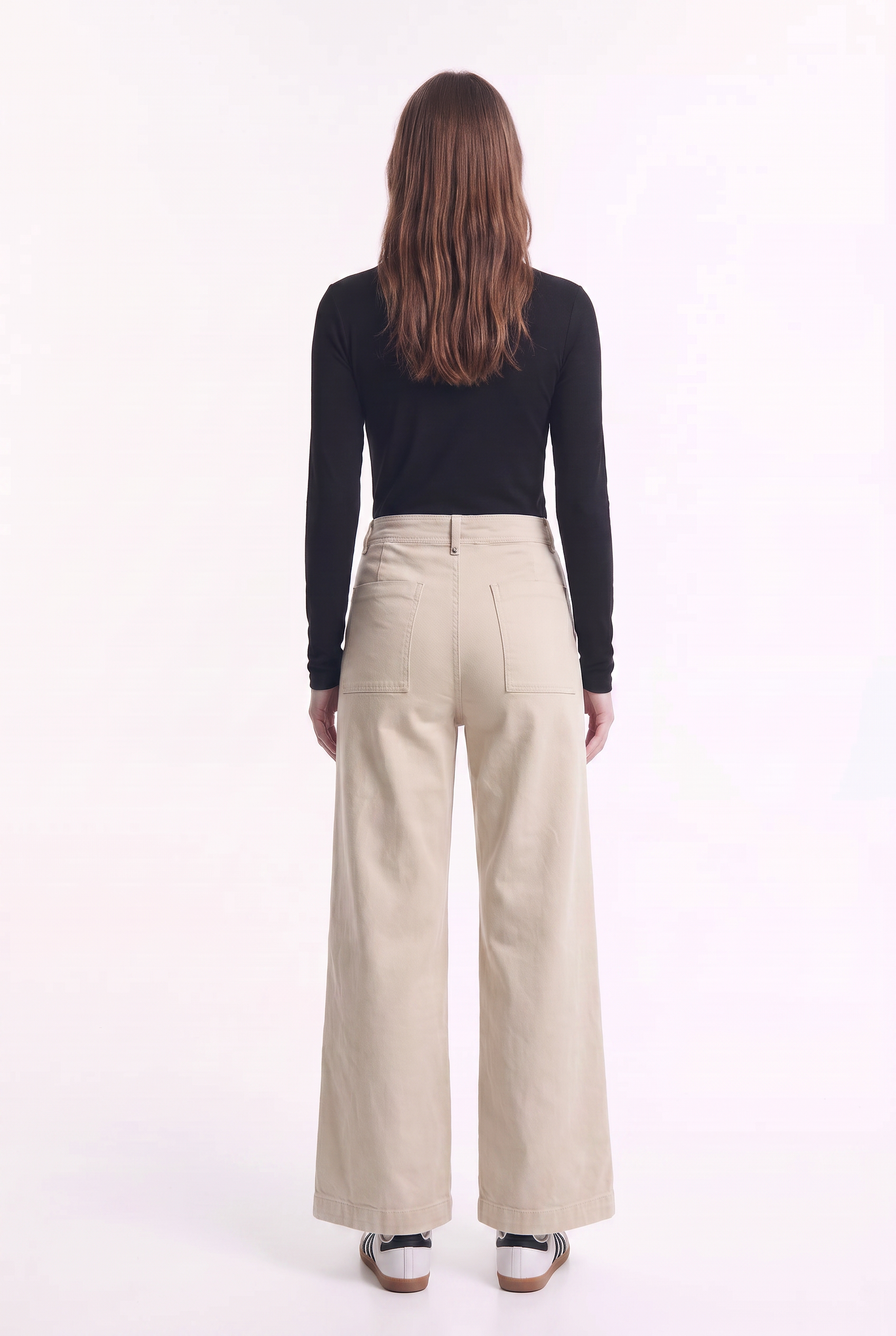 Pantalón Tiro Alto con Costura Frontal