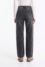 Jeans Elasticados de Tiro Alto con Strass Animal Print