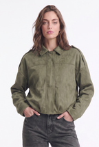 Chaqueta Bomber de Gamuza Oversize Forrada