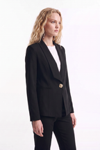 Blazer de Mujer Elegante con Botón Joya