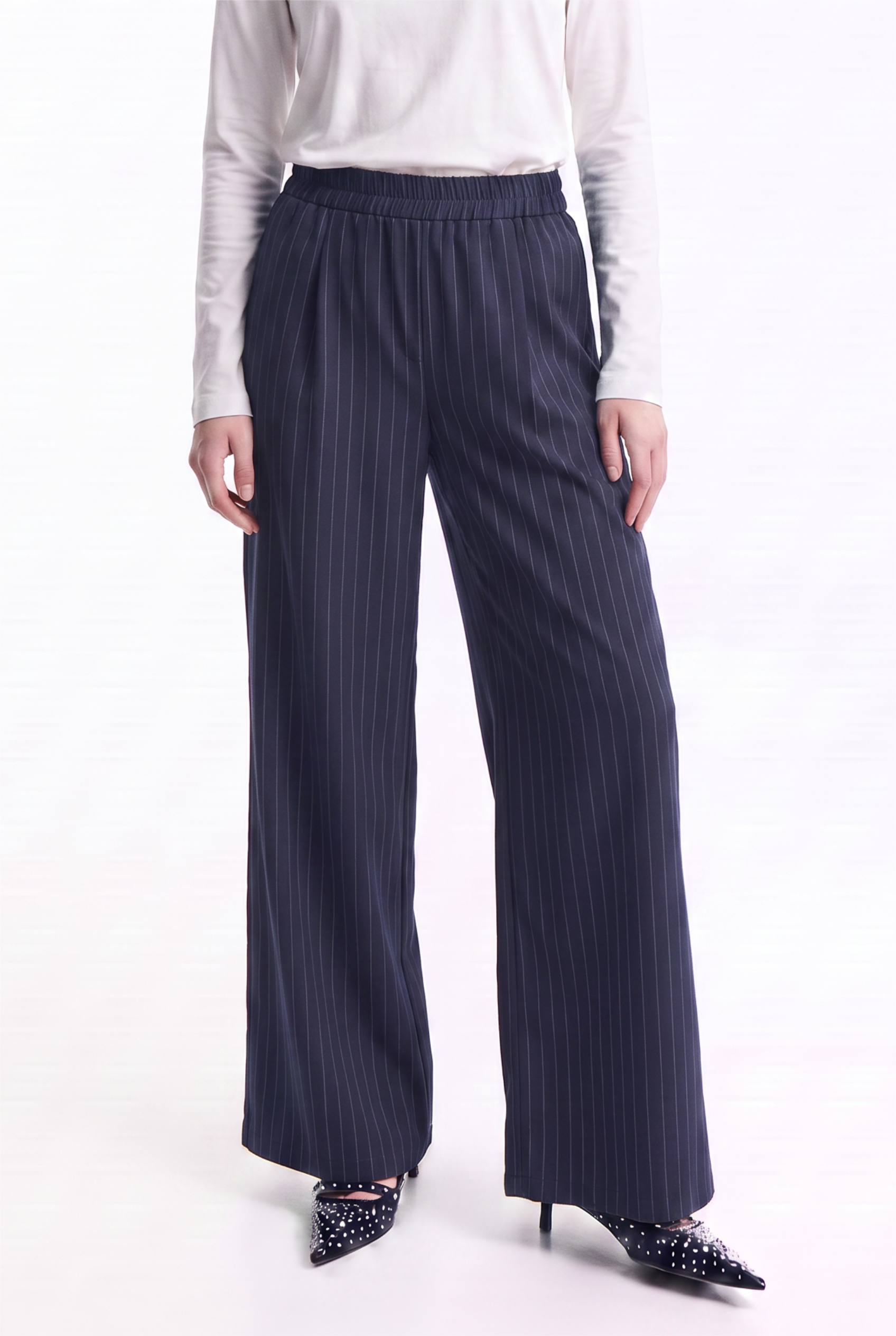 Pantalón Sastrero Rayas Cintura Elástica