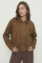 Chaqueta Bomber de Gamuza Oversize Forrada