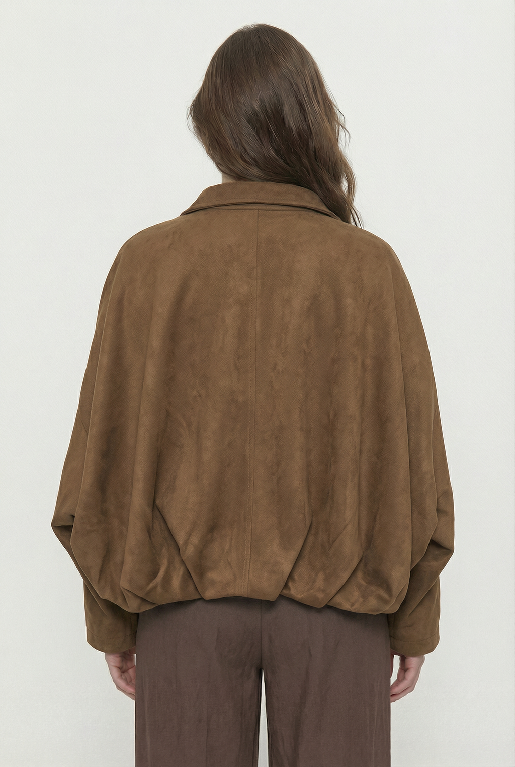 Chaqueta Bomber de Gamuza Oversize Forrada