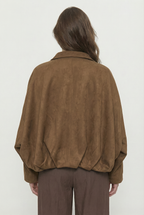 Chaqueta Bomber de Gamuza Oversize Forrada