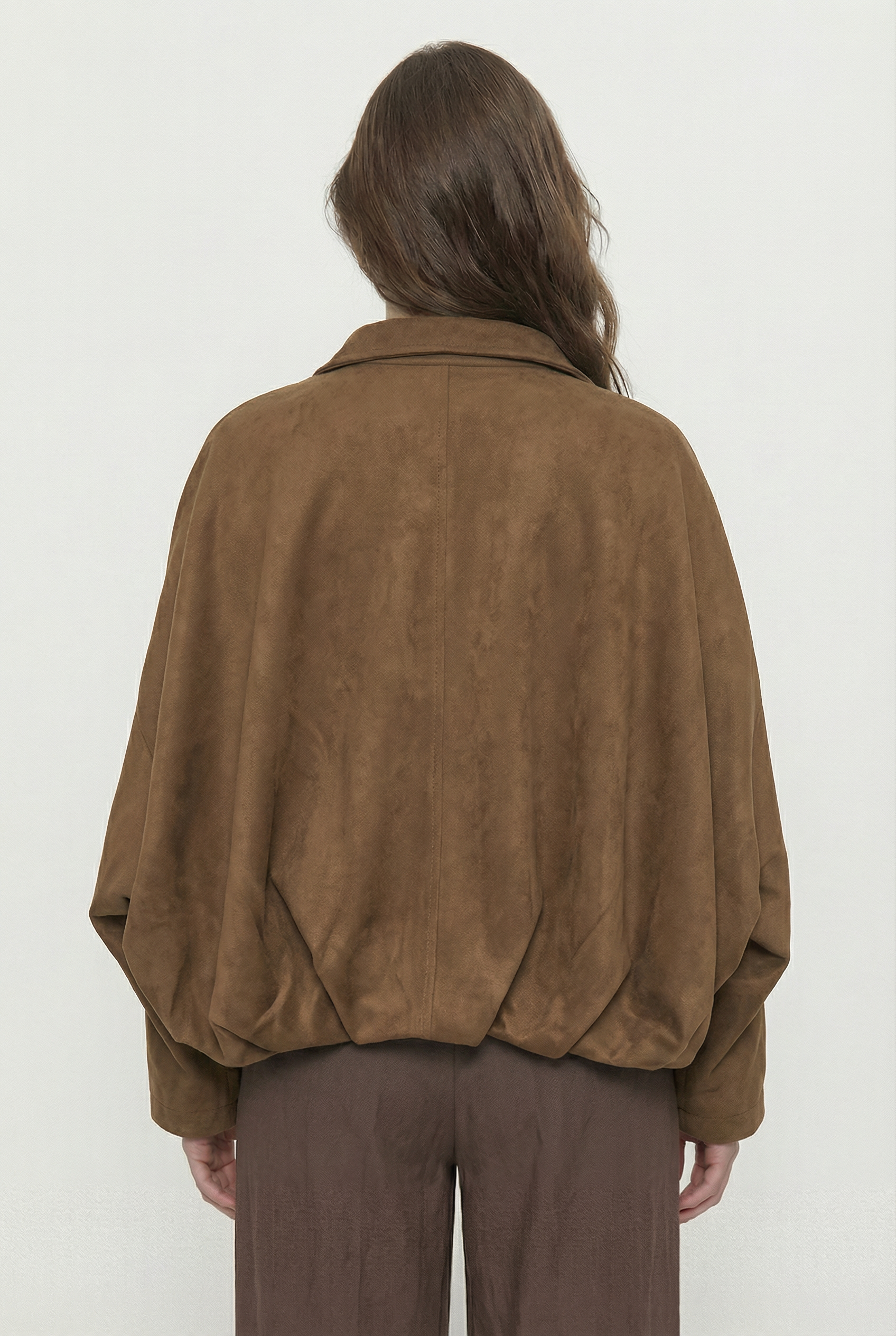 Chaqueta Bomber de Gamuza Oversize Forrada