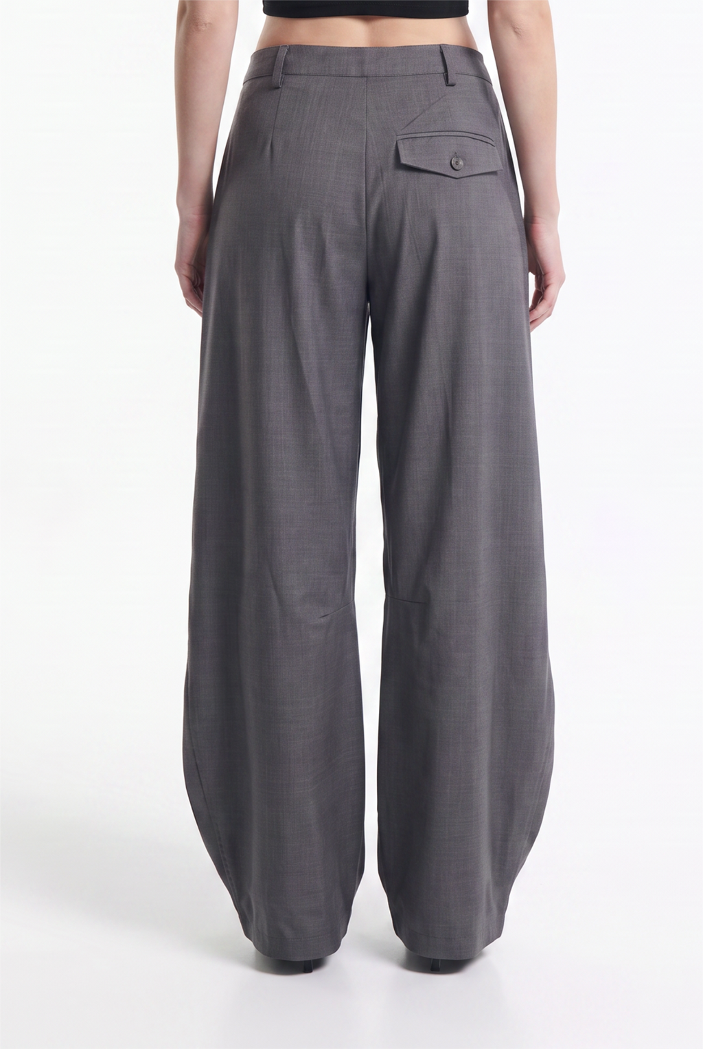 Pantalón Ancho con Doble Pretina Asimétrica