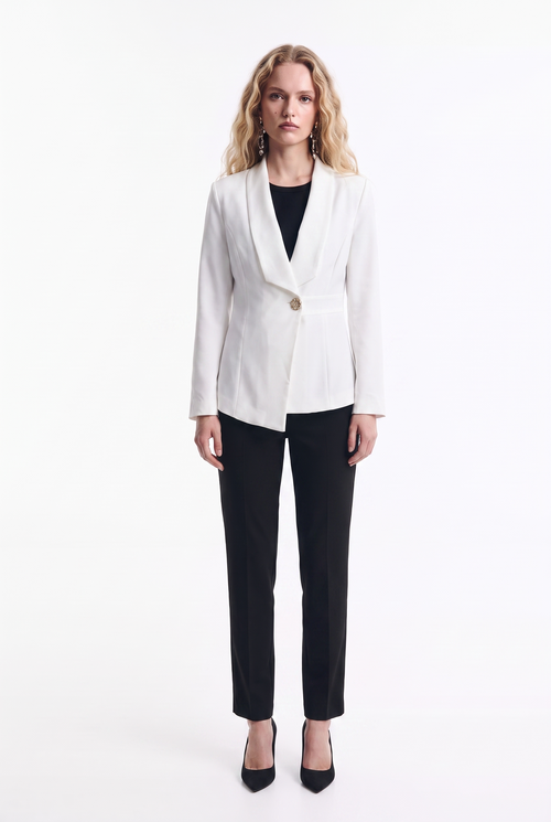 Blazer de Mujer Elegante con Botón Joya