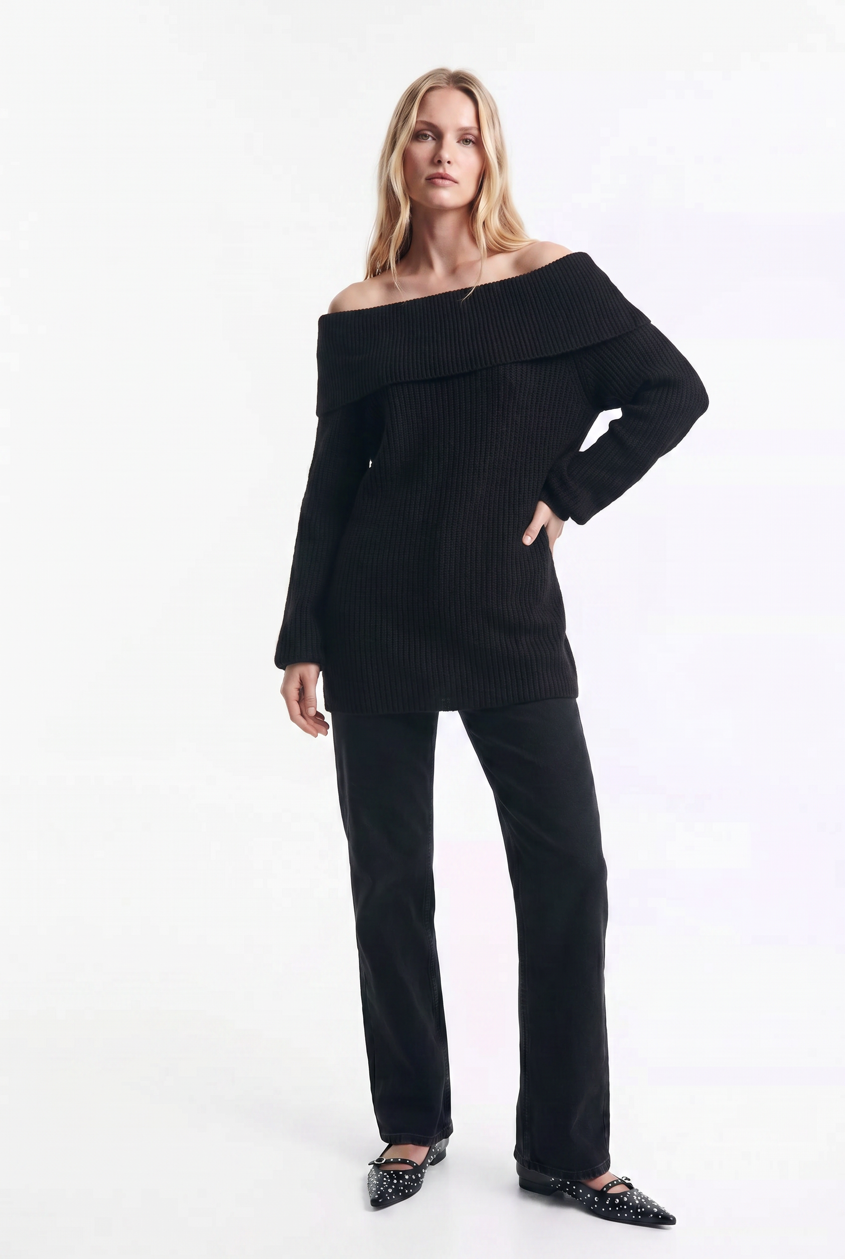 Chaleco de Punto con Elegante Cuello Bote