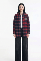 Camisa Cuadrillé de Franela Estilo Varsity
