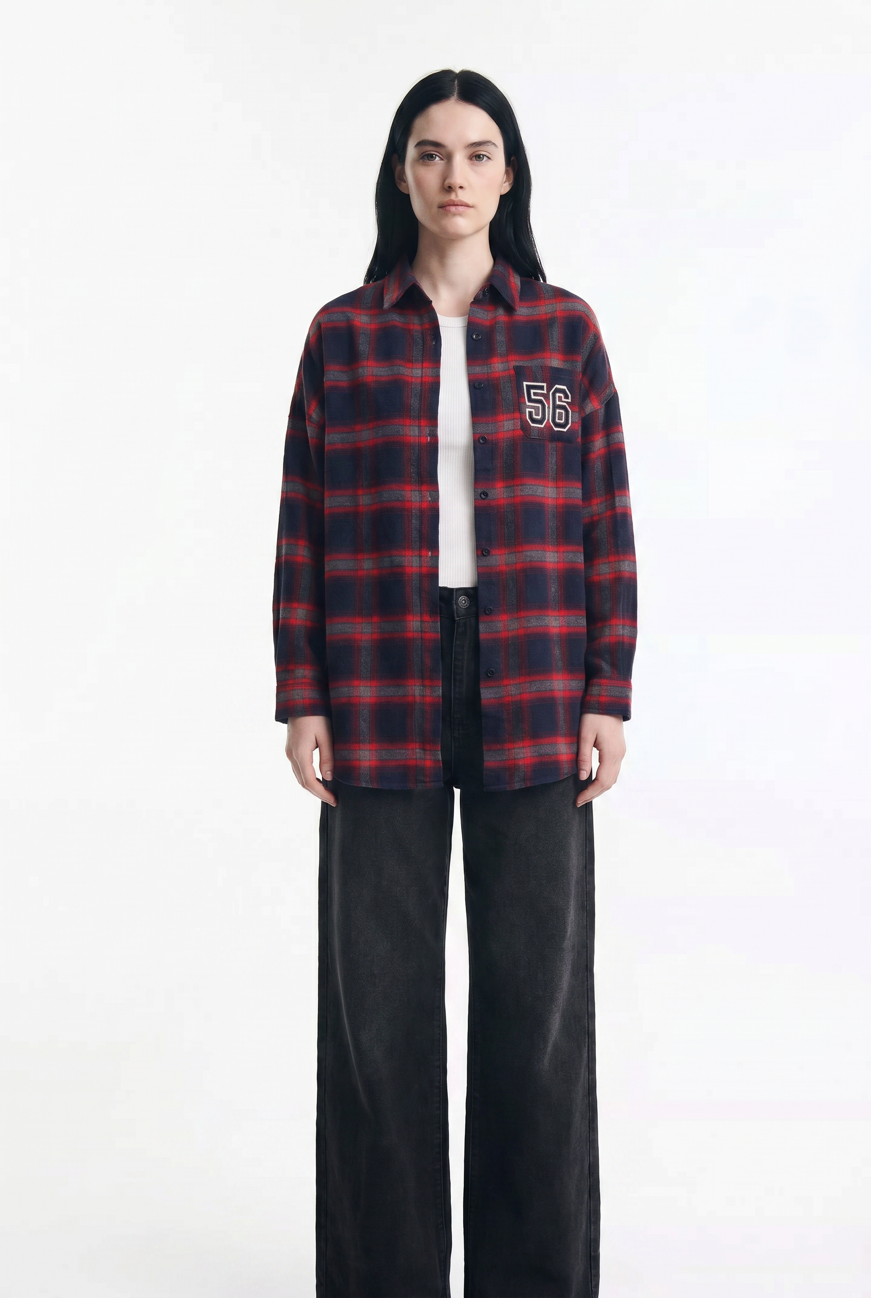 Camisa Cuadrillé de Franela Estilo Varsity