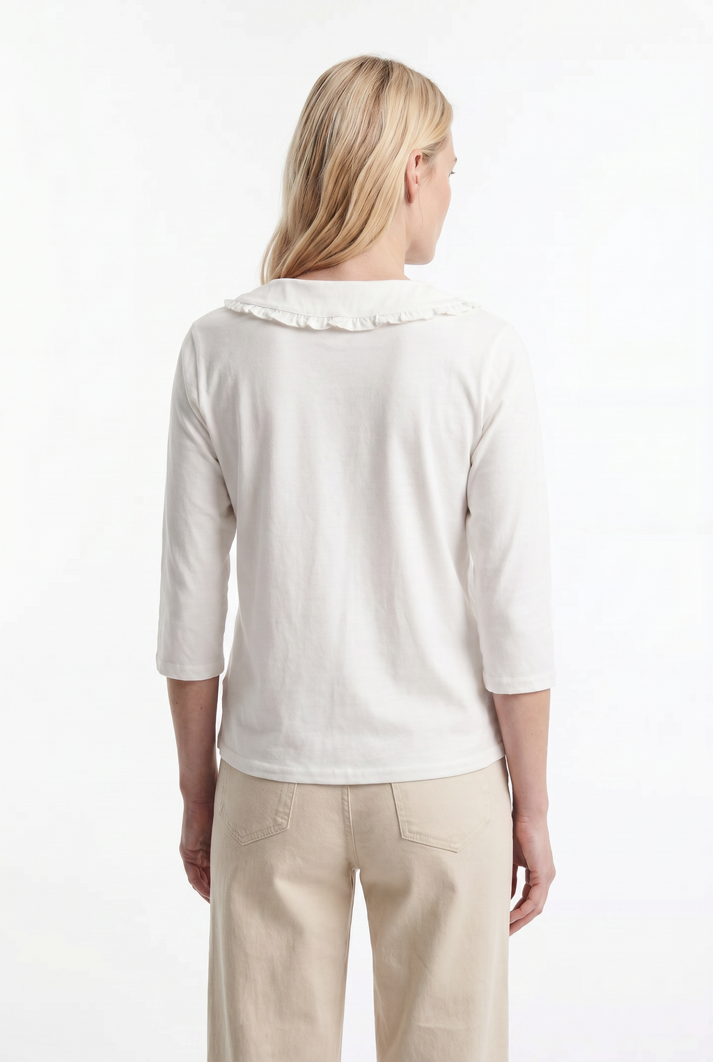 Polera Manga 3/4 con Cuello Peter Pan