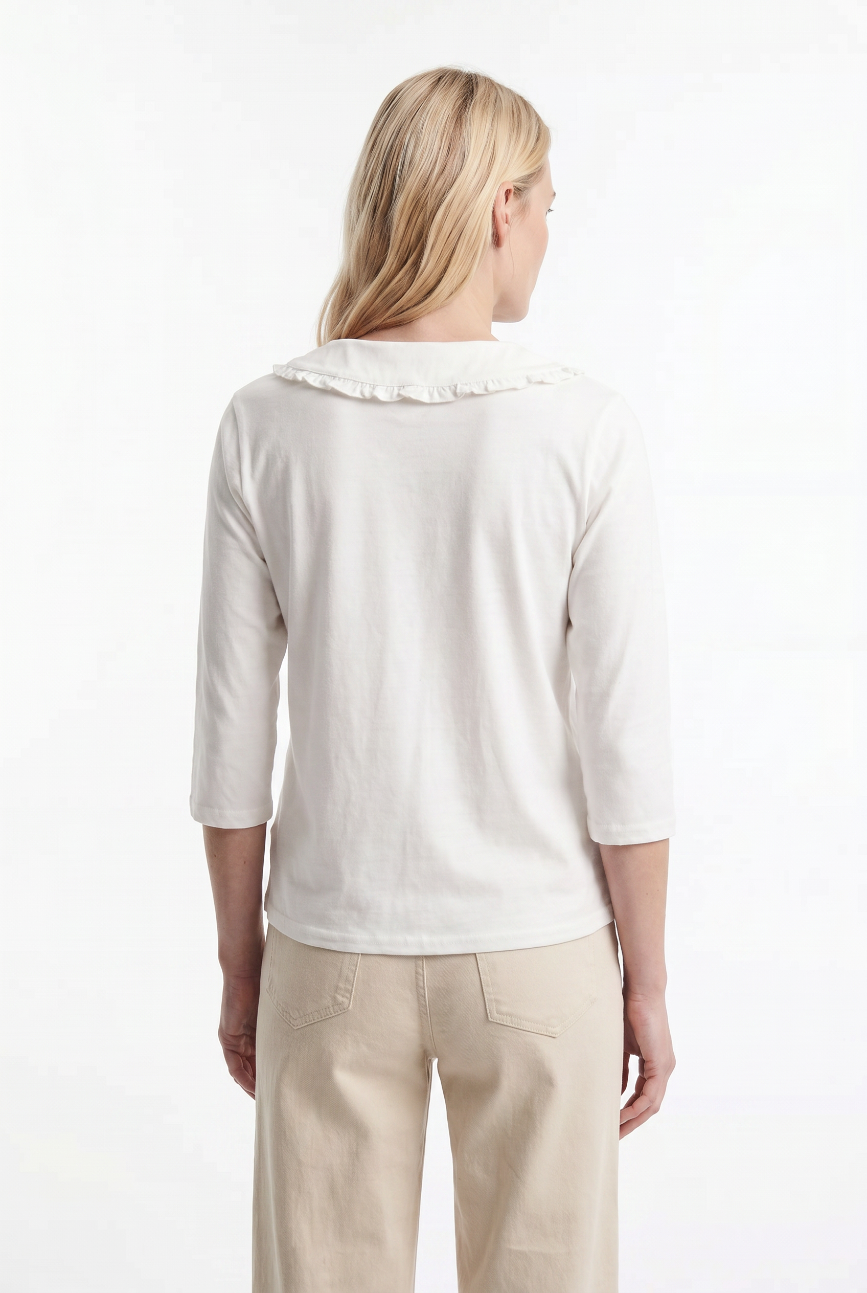 Polera Manga 3/4 con Cuello Peter Pan