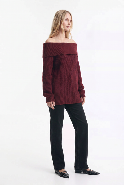 Chaleco de Punto con Elegante Cuello Bote