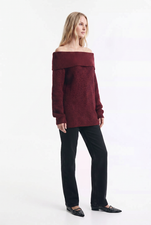 Chaleco de Punto con Elegante Cuello Bote