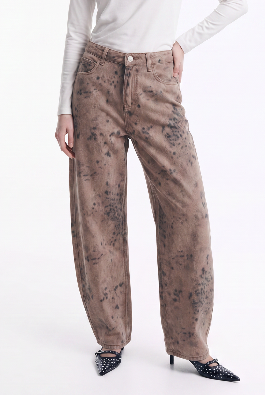 Jeans Baggy de Tiro Alto Print Bambi