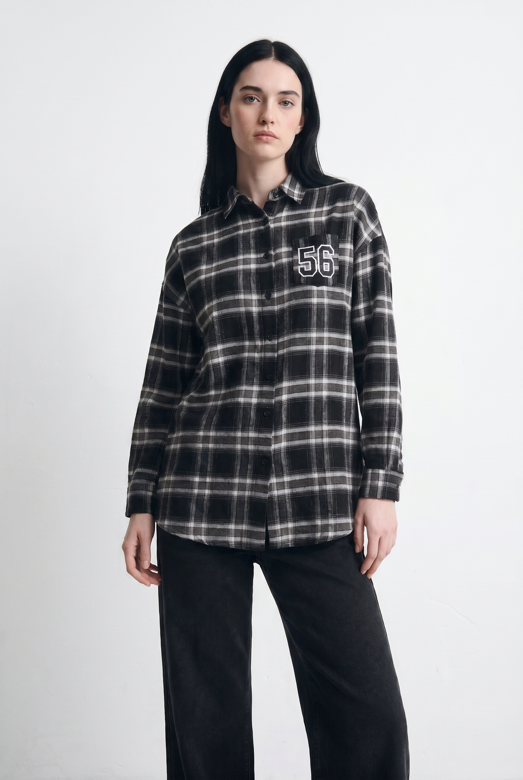 Camisa Cuadrillé de Franela Estilo Varsity