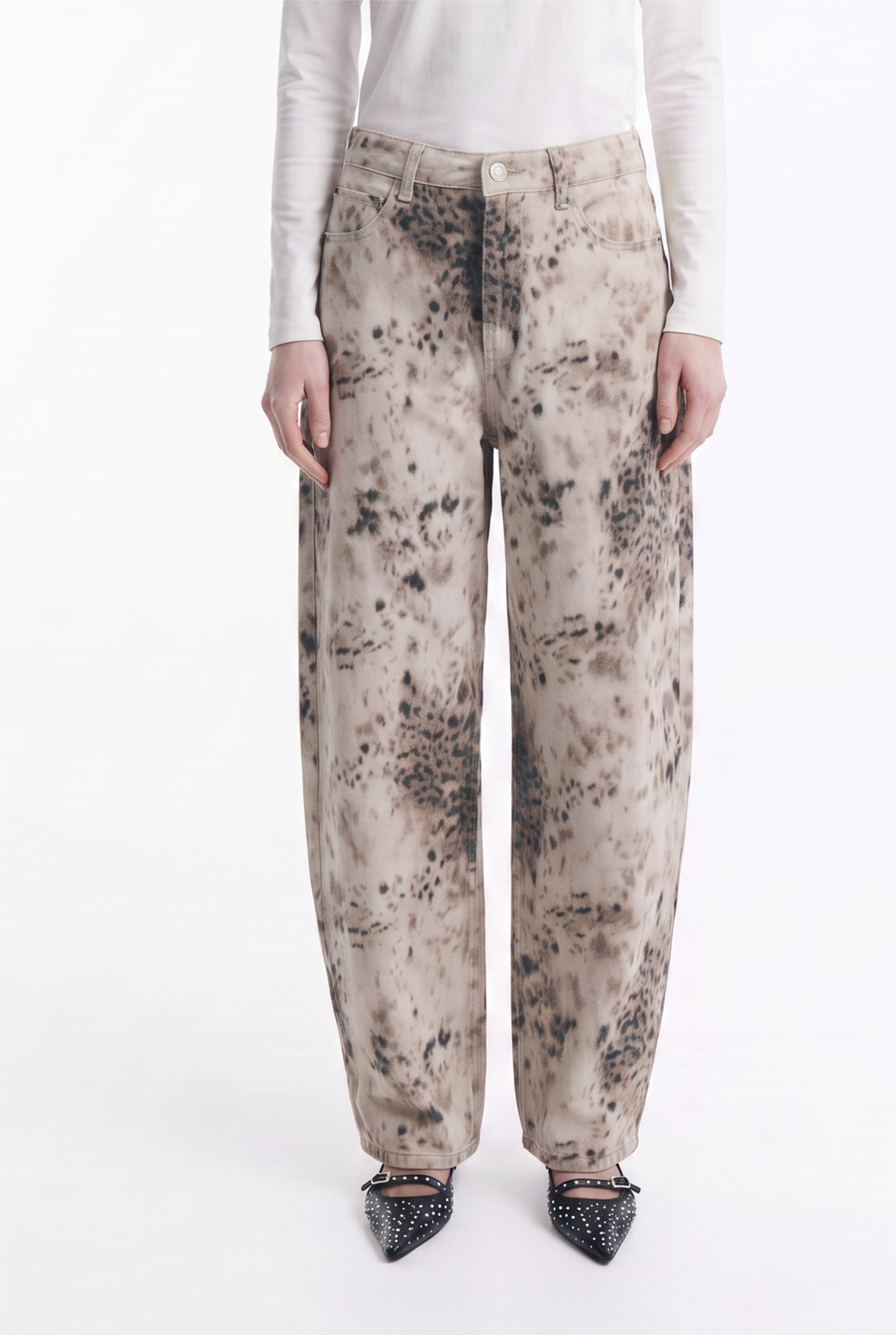 Jeans Baggy de Tiro Alto Print Bambi