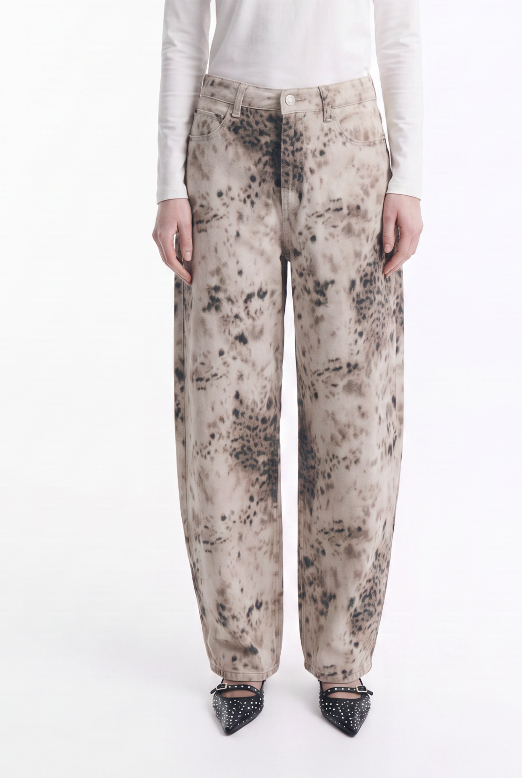 Jeans Baggy de Tiro Alto Print Bambi