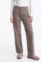 Jeans Elasticados de Tiro Alto con Strass Animal Print