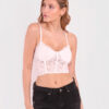 Crop Encaje Elasticado y Ajustable