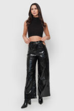 Pantalón Cut Out Efecto Piel Brillante