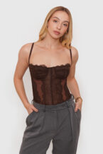 Corset Encaje - Marrón, S/M