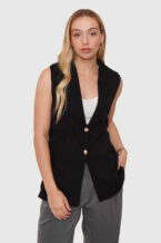Chaqueta Punto Sin Mangas - Negro, M/L
