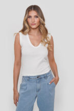 Camiseta Algodón Elasticado - Blanco, M/L