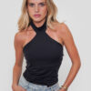 Top Lycra Halter con Botones