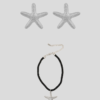 Set de Joyería "Estrella de Plata" (Collar y Pendientes)