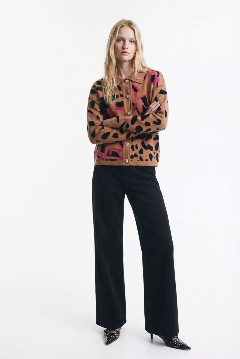 Chaleco de Punto con Diseño Estelar y Abstracto