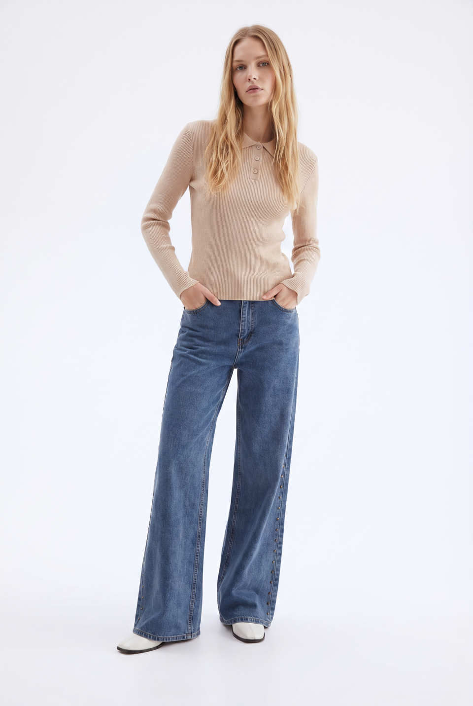 Chaleco Cuello Polo con Botones