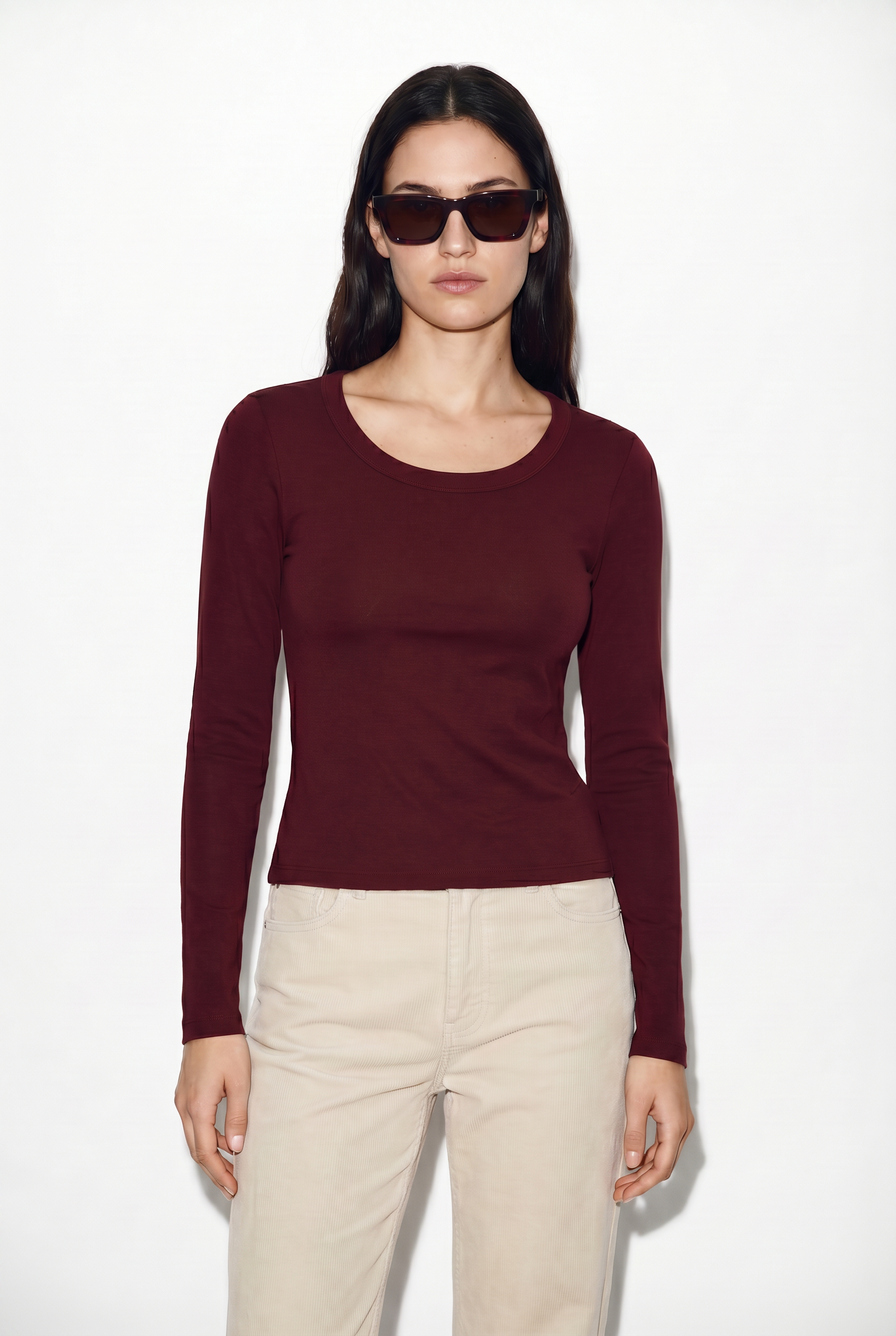 Polera Manga Larga Algodón Spandex